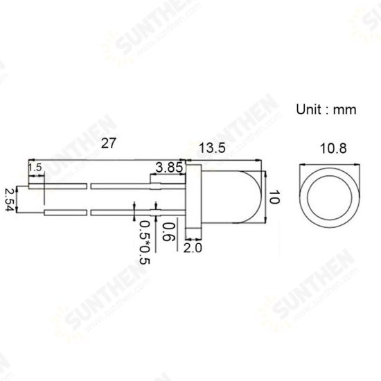 50pcs 10mm 3V 20mA 2Pin Frosted 455-465nm Blue DIY LED Diode Round Through Hole Emitting Lamp