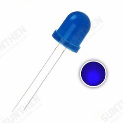 50pcs 10mm 3V 20mA 2Pin Frosted 455-465nm Blue DIY LED Diode Round Through Hole Emitting Lamp
