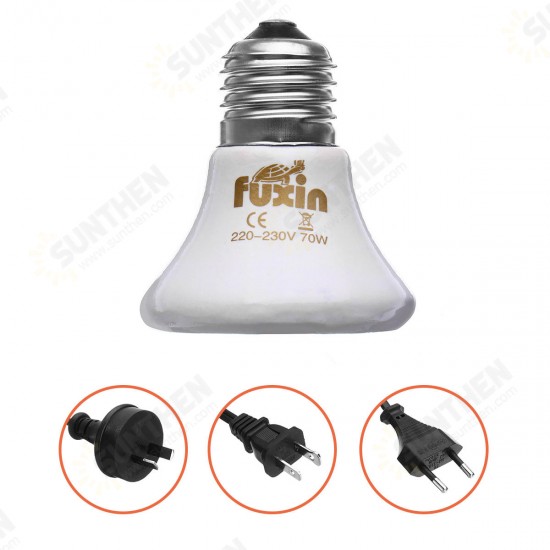 AC110 AC220V 70W Infrared Ceramic Emitter Heat Reptile Pet Lamp E27 Light Bulb With Lampholder