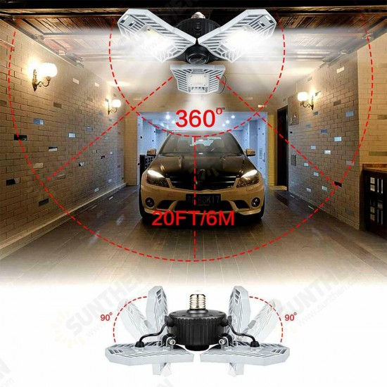 AC170-265V E26 Waterproof 150W Light Sensor 240 LED Garage Bulb Deformable Ceiling Lamp Home Outdoor Use