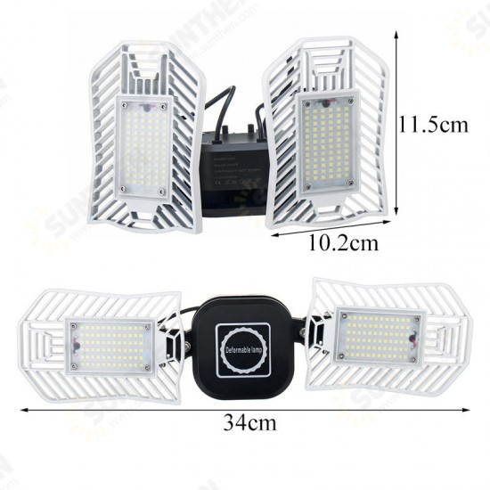 AC85-265V 80W 2835SMD LED Garage Light Deformable Ceiling Light Shop Fixture Outdoor Workshop Wall Lamp