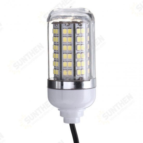 DC12V 7W SMD2835 108 Underwater LED Fishing Night Boat Attracts Fish Squid Light Bulb with Switch