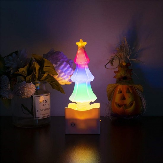 DC5V USB 4.7W 5 Modes Crystal Salt Stone Christmas RGB Tree Shape 73 LED Bulb Festival Gift Party Night Light