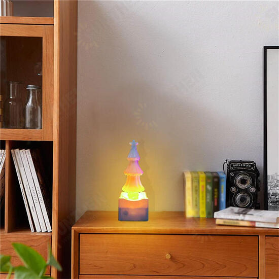 DC5V USB 4.7W 5 Modes Crystal Salt Stone Christmas RGB Tree Shape 73 LED Bulb Festival Gift Party Night Light