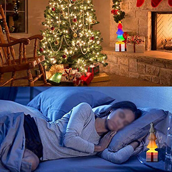 DC5V USB 4.7W 5 Modes Crystal Salt Stone Christmas RGB Tree Shape 73 LED Bulb Festival Gift Party Night Light