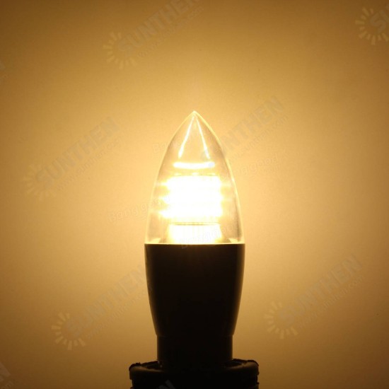 Dimmable E14 E12 E27 7W 60 580LM SMD 3014 LED White Warm White Candle Light Lamp Bulb AC 110V