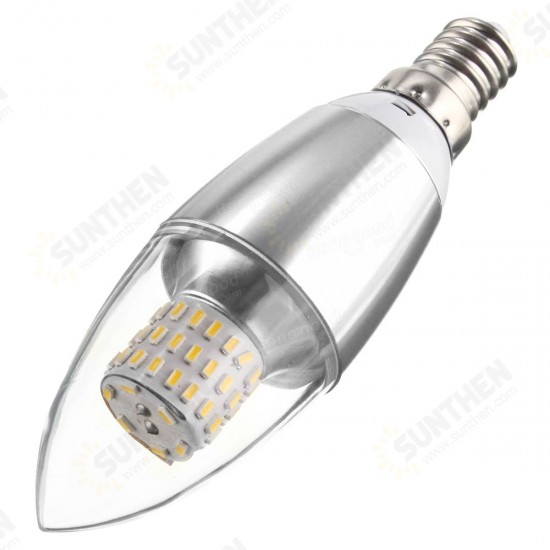 Dimmable E14 E12 E27 7W 60 580LM SMD 3014 LED White Warm White Candle Light Lamp Bulb AC 110V