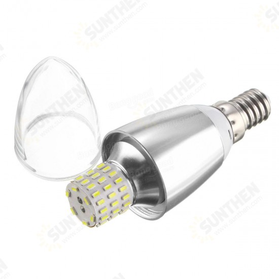 Dimmable E14 E12 E27 7W 60 580LM SMD 3014 LED White Warm White Candle Light Lamp Bulb AC 110V