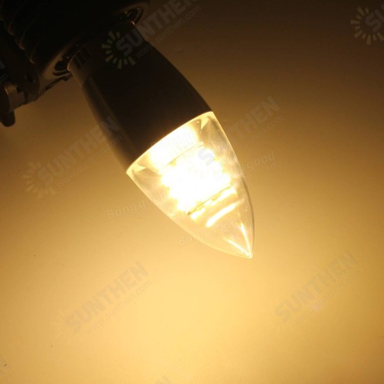 Dimmable E14 E12 E27 7W 60 580LM SMD 3014 LED White Warm White Candle Light Lamp Bulb AC 110V