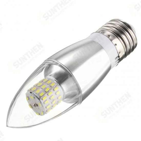 Dimmable E14 E12 E27 7W 60 580LM SMD 3014 LED White Warm White Candle Light Lamp Bulb AC 110V