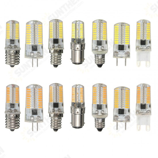 Dimmable E17 E11 E12 BA15D G4 G8 G9 3W 72 SMD 4014 LED Warm White White Corn Bulb Light AC220V