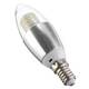 Dimmable E27 E12 E14 7W 60 SMD 3014 LED Warm White White Sliver Candle Lamp Bulb AC 220V