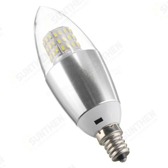 Dimmable E27 E12 E14 7W 60 SMD 3014 LED Warm White White Sliver Candle Lamp Bulb AC 220V Dimmable E27 E12 E14 7W 60 SMD 3014 LED Warm White White Sliver Candle Lamp Bulb AC 220V