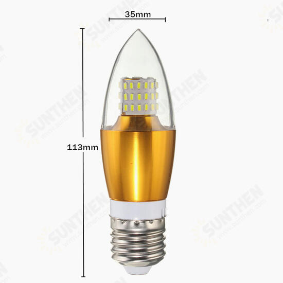 Dimmable E27 E14 E12 7W 60 SMD 3014 LED Pure White Warm White Candle Light Lamp Bulb AC110V