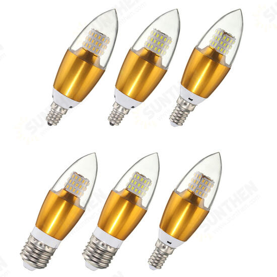 Dimmable E27 E14 E12 7W 60 SMD 3014 LED Pure White Warm White Candle Light Lamp Bulb AC110V