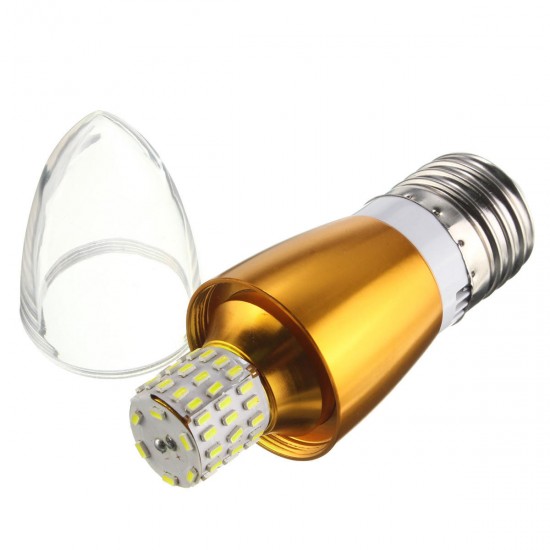 Dimmable E27 E14 E12 7W 60 SMD 3014 LED Pure White Warm White Candle Light Lamp Bulb AC110V