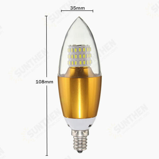 Dimmable E27 E14 E12 7W 60 SMD 3014 LED Pure White Warm White Candle Light Lamp Bulb AC110V