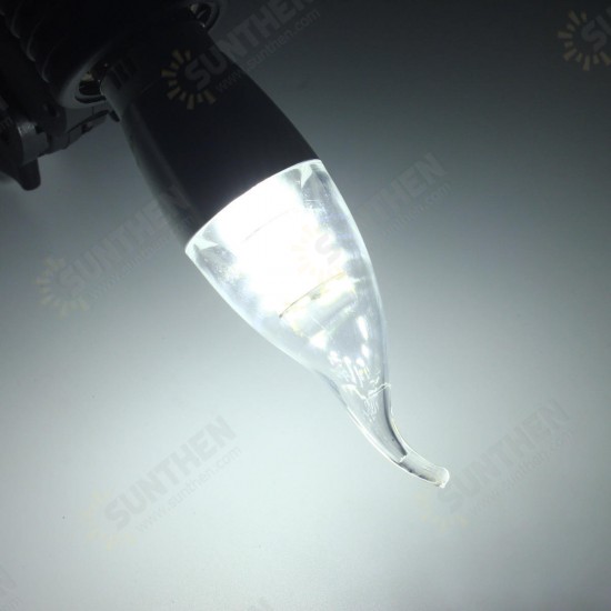 Dimmable E27 E14 E12 7W 60 SMD 3014 LED Pure White Warm White Sliver Candle Light Lamp Bulb AC110V