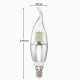 Dimmable E27 E14 E12 7W 60 SMD 3014 LED Pure White Warm White Sliver Candle Light Lamp Bulb AC110V