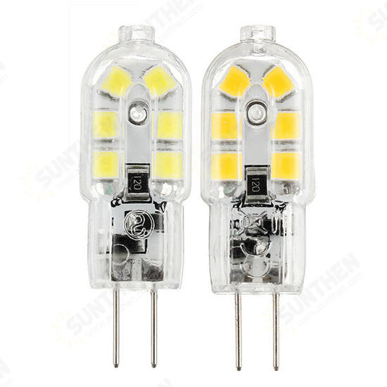 Dimmable G4 2W SMD2835 Warm White Pure White 12 LED Light Bulb DC12V