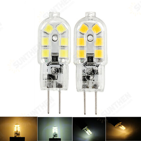 Dimmable G4 2W SMD2835 Warm White Pure White 12 LED Light Bulb DC12V