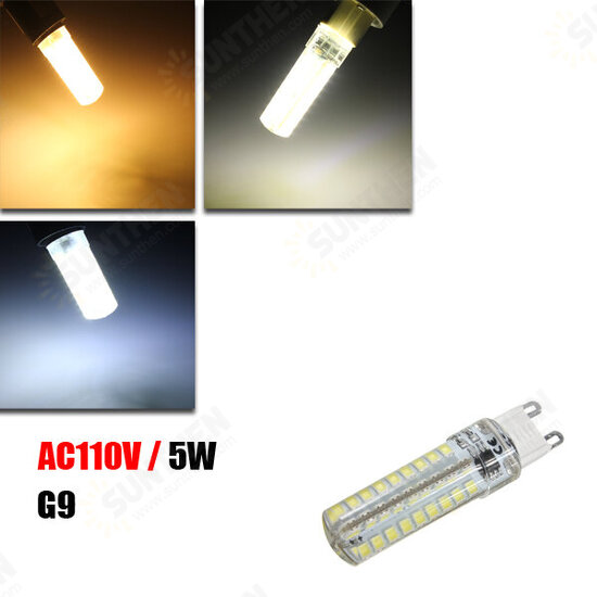 Dimmable G9 5W 72 SMD 2835 370Lm LED Ceramics Cover Corn Bulb AC 110V