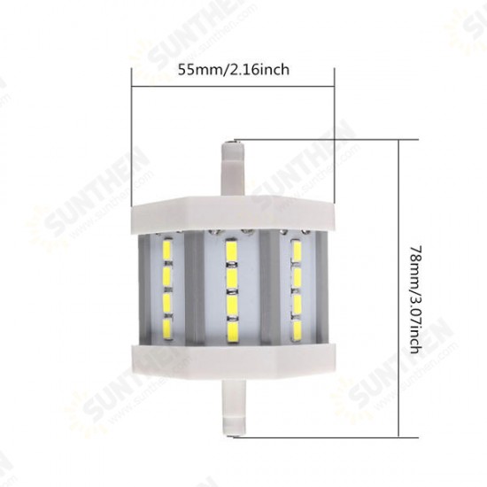 Dimmable R7S 5W 78mm 12 LEDs AC 220V White/Warm White LED Light Bulb