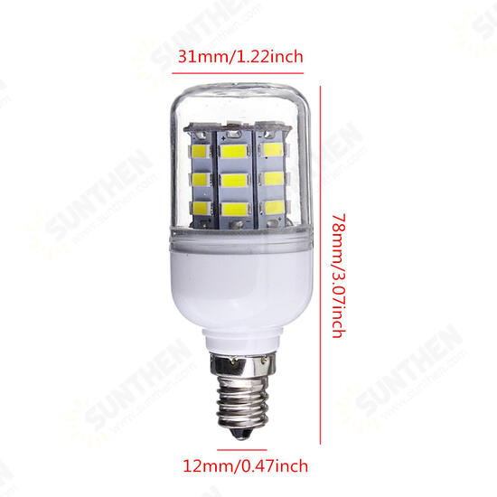 E12 3.5W 5730 SMD 30LED Corn Bulb 360° Pure White Warm White Indoor Lighting AC110V