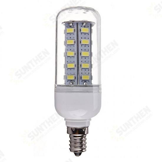 E12 7W 650LM White/Warm White 5730 SMD 36 LED Corn Light Bulb 110V