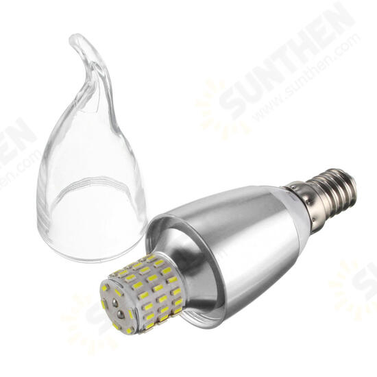 E14 E12 E27 7W 60 SMD 3014 LED White Warm White Glass Candle Lamp Bulb Non-Dimmable AC 85-265V