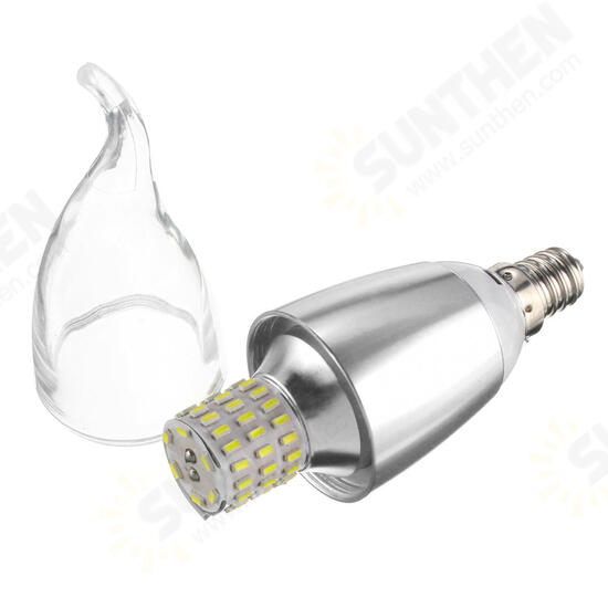 E14 E12 E27 7W 60 SMD 3014 LED White Warm White Glass Candle Lamp Bulb Non-Dimmable AC 85-265V