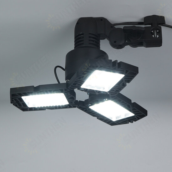 E26 60W 120LED Garage Light Bulb Foldable Fan Industrial Workshop Ceiling Lamp 85-265V