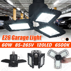 E26 60W 120LED Garage Light Bulb Foldable Fan Industrial Workshop Ceiling Lamp 85-265V E26 60W 120LED Garage Light Bulb Foldable Fan Industrial Workshop Ceiling Lamp 85-265V