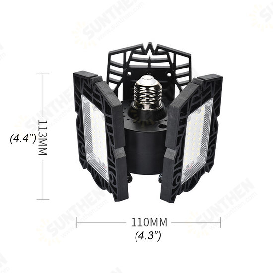 E26 60W 120LED Garage Light Bulb Foldable Fan Industrial Workshop Ceiling Lamp 85-265V