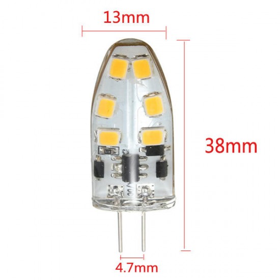 G4 2W 12 SMD2835 LED Household Light Dimmable Lamp White/Warm White AC/DC12V