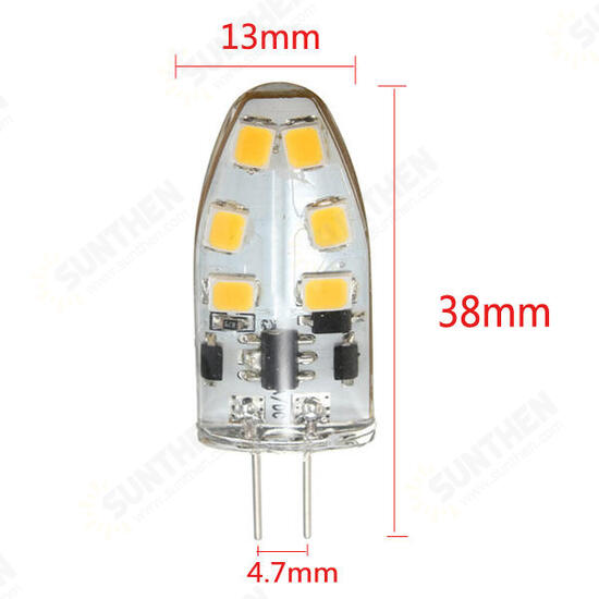 G4 2W 12 SMD2835 LED Household Light Dimmable Lamp White/Warm White AC/DC12V