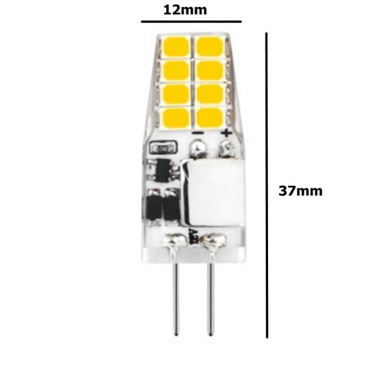 G4 3W AC/DC12V SMD 2835 No Strobe Silica gel 16 LED Light Bulb for Indoor Chandelier Lamp