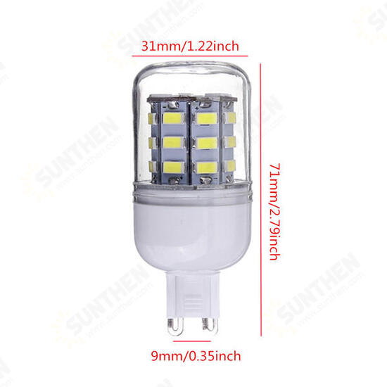 G9 3.5W 420LM AC 220V 30 SMD 5730 LED Corn Light Bulbs Clear Cover