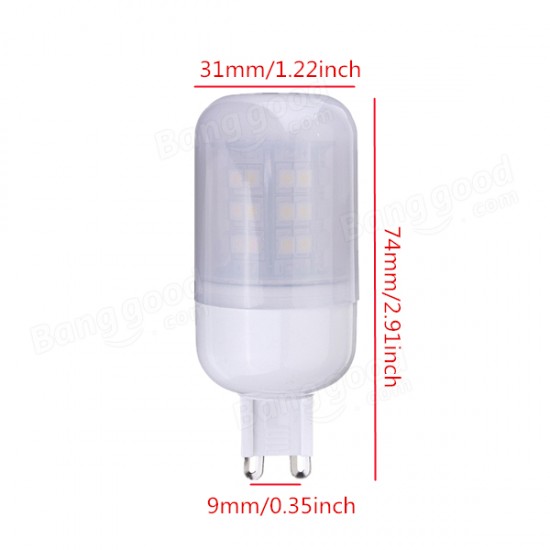 G9 3.5W 48 SMD 3528 AC 220V LED Corn Light Bulbs With Frosted Cover