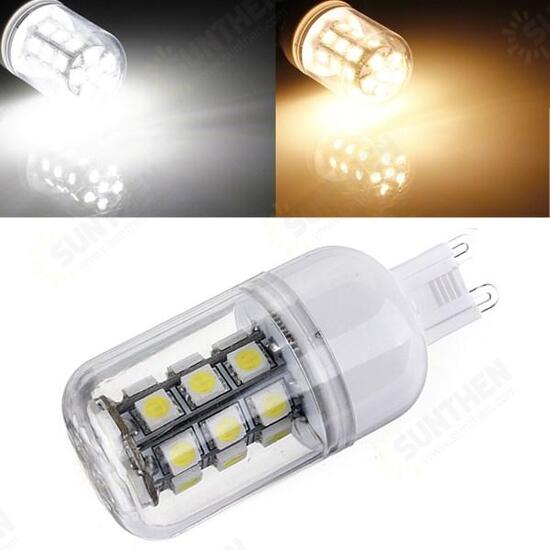 G9 3W White/Warm White 350LM 27 SMD 5050 LED Corn Light Bulb 12V