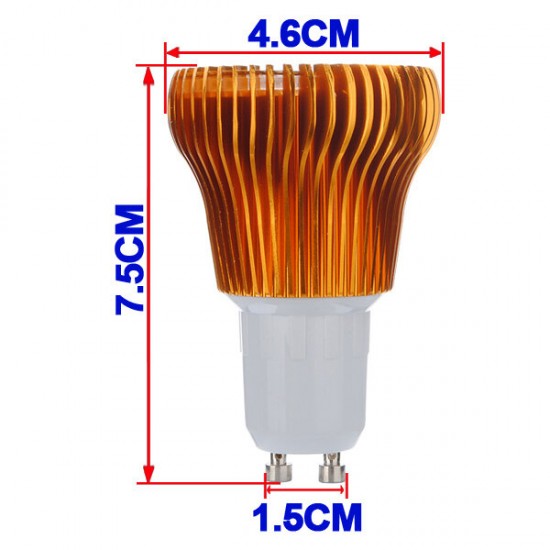 GU10 6W 3 LED Warm White LED Spot Light Bulb AC 110-240V