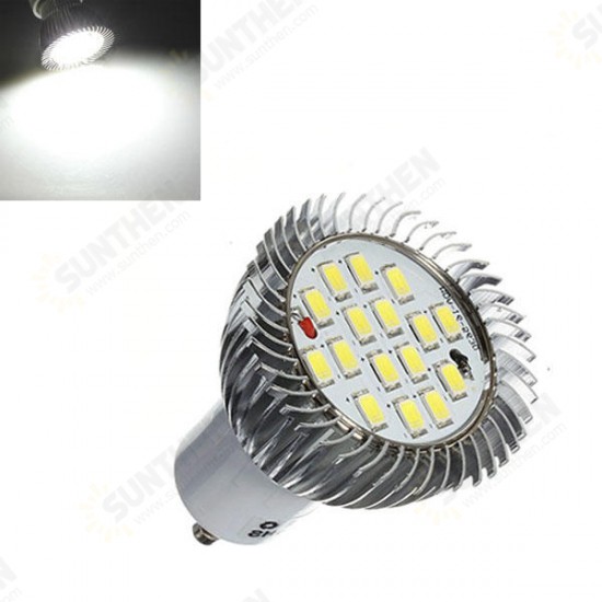 GU10 7W 640LM Pure White 16 SMD 5630 LED Light Bulbs Lamps 85-265V