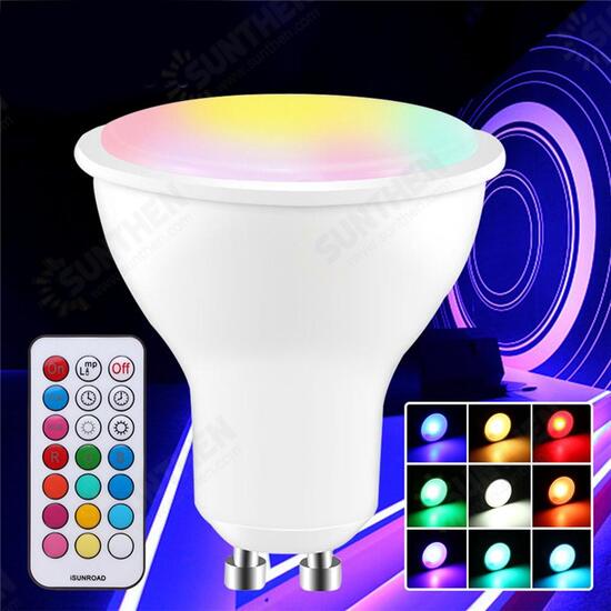 GU10 GU5.3 3W 5730 SMD RGB+White Dimmable LED Light Bulb with Remote Control AC85-265V