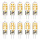 10 Pack LED Bulb G4 3W Energy Saving 25W Equivalent Halogen/Incandescent Lamp G4 LED 360° Beam Angle AC/DC 12V 250LM Warm White 3000K