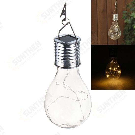 Solar Powered Warm White Waterproof Outdoor Garden Fairy Lighting Bulb Camping Hanging Lamp