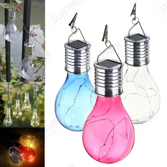 Solar Powered Warm White Waterproof Outdoor Garden Fairy Lighting Bulb Camping Hanging Lamp