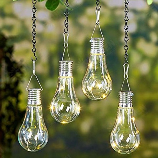 Solar Powered Warm White Waterproof Outdoor Garden Fairy Lighting Bulb Camping Hanging Lamp