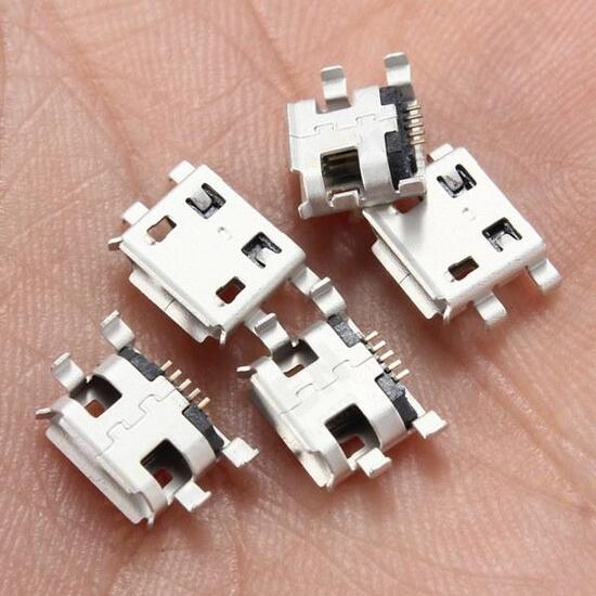 10Pcs Micro USB Type B Female 5Pin Socket 4Legs SMD SMT Soldering Connector