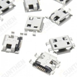 10Pcs Micro USB Type B Female 5Pin Socket 4Legs SMD SMT Soldering Connector 10Pcs Micro USB Type B Female 5Pin Socket 4Legs SMD SMT Soldering Connector