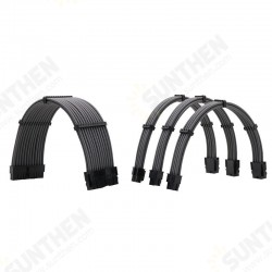 24P ATX Power Cable 8P 30MM Arc Nylon Braided Sleeved Extension Power Supply Cable Kits 4Pcs